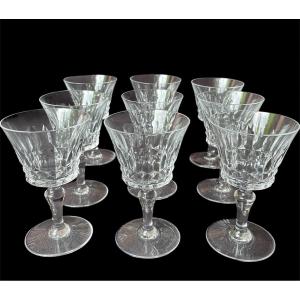 Set Of 9 Picadilly Model Wine Glasses From Baccarat Crystal Service