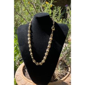 Couture Necklace From Maison Givenchy In Vintage Gold Metal 1980 Givenchy Necklace 