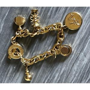 Loris Azzaro  Couture Charm Bracelet In Gold Metal With Curb Chain
