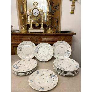 House Of Haviland Montméry Plates In Limoges Porcelain 16 Pieces Semi-die 