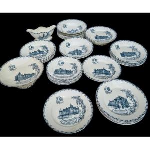 Clairefontaine Earthenware Tableware, Châteaux Pattern, Chantilly Chambord Tableware 