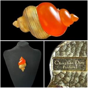Christian Dior Perfumes Brooch, Couture Jewelry By Robert Goossens, 1990s
