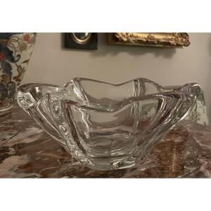 Daum Star Bowl In Clear Crystal, 1950s-1960s, Daum Cross Of Lorraine, France 