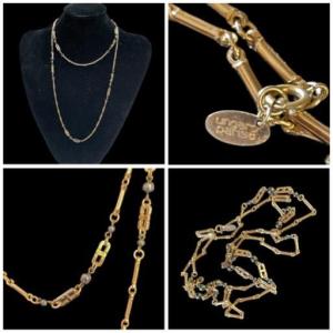 Vintage 1970s Gold-plated Metal Necklace By Ungaro, Emmanuel Ungaro Couture Jewelry 