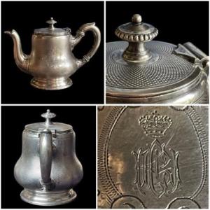 Egoiste Teapot With Figures Of Henri V Comte De Chambord Historical Souvenir Noble Crown