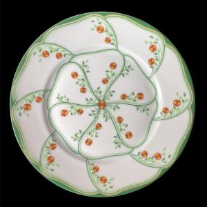 Set Of 8 Haviland Porcelain Lotus Cake Plates