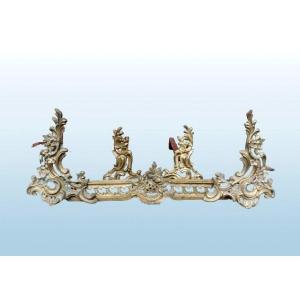 Gilt Bronze Fireplace Set