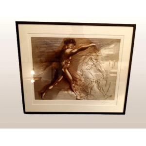 Gravure "lanceur De Javelot" par Jean-marie Guiny