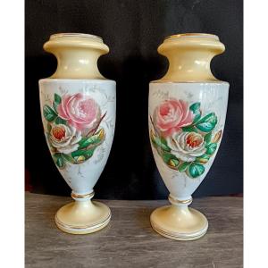 Pair Of 19th Century Opaline Vases