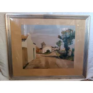 Lithograph By Louis Suire On The Isle Of Ré