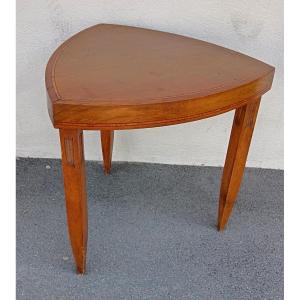 1950s Pedestal Table In Marquetry By Maison Stella 