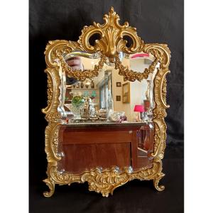 19th Century Gilt Bronze Table Mirror