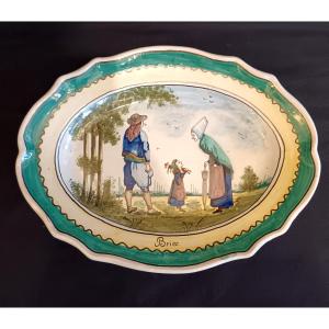 Quimper Earthenware Dish "briec" La Hubaudière