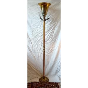 1950s Bronze And Brass Floor Lamp