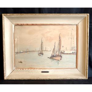 Watercolor By Fernand Truffaut, Trouville