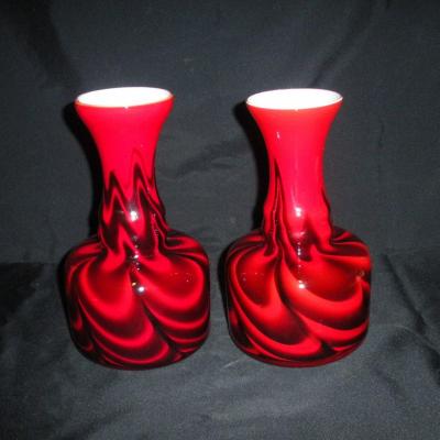 Pair Of Florence Opaline Vases