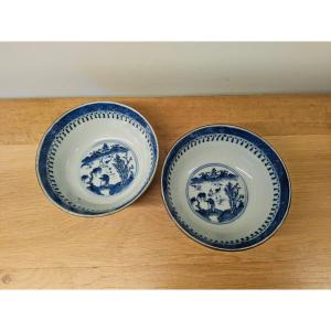 Pair Of Hue Blue Bowls 