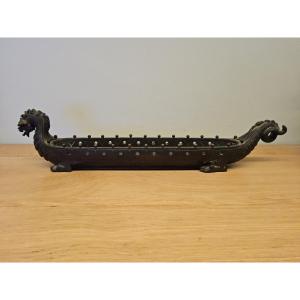 Chinese Bronze Dragon Boat 