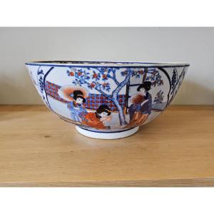 Large Imari Porcelain Punch Bowl