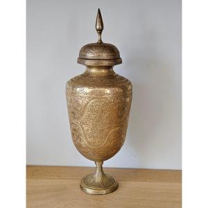 Hand-carved Covered Vase. India.