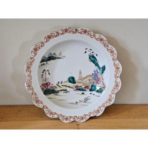 China. Famille Rose Soup Plate. Qianlong Period.