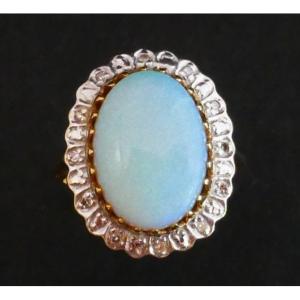 Opal And Diamond Ring.