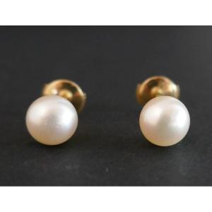Pair Of Cultured Pearl Earrings, 5.50 Mm.