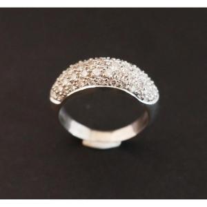 Pavement Diamond Ring, 18 Carat White Gold.