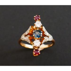Marquise Ring Diamonds, Sapphires And Rubies.