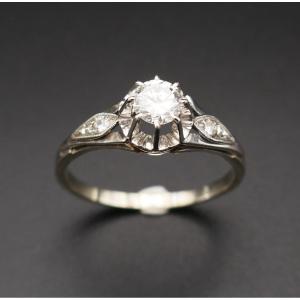Diamond Solitaire, Gold And Platinum Setting.