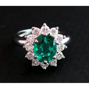 Emerald And Diamond Ring.
