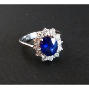 Marguerite Sapphire Entourage Diamond Ring.