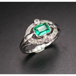 Colombian Emerald And Diamond Ring.