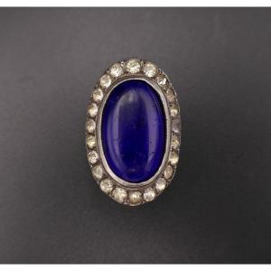 Antique Enamel And Stone Ring, 18-carat Gold And Silver.