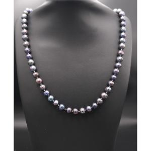 Tahitian Pearl Necklace, 18k White Gold Clasp.
