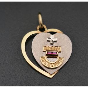 Augis Medal, Heart In 18-carat White And Yellow Gold.