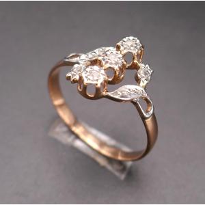 Antique Rose-cut Diamond Ring, Gold And Platinum.