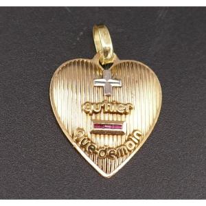 Augis, Large Heart Pendant, 18 Carat Gold.