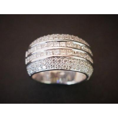 Diamond Bangle Ring, 18k White Gold.