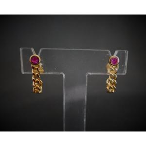 Ruby Earrings, 18k Yellow Gold.