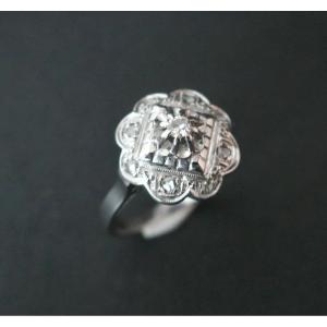 Art Deco Diamond, Gold And Platinum Ring.