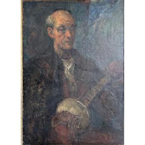 Man With Mandolin. Leonardo Benatov. School Of Paris.