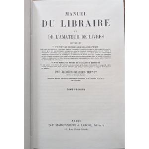 Handbook For Booksellers And Book Lovers. Brunet. 7 Volumes.