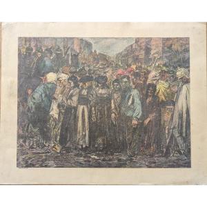 Henry De Groux. The Hostages. Print.
