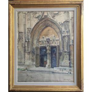 Louis Agricol Montagné. Large Watercolor.