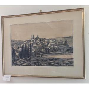 Jean Mayodon. (1893-1967). Black Pencil Drawing.
