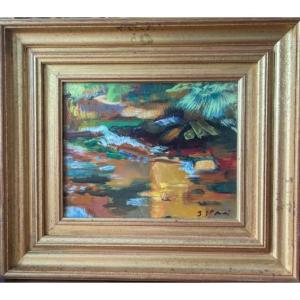 The River. Louis Berthommé De Saint André. Oil On Canvas