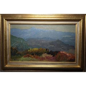 Albert Malet (school Of Rouen). Autumn Landscape. Oil On Isorel.