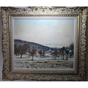 Marcel Cramoysan. Snow At Epinay Sur Duclair. Rouen School.