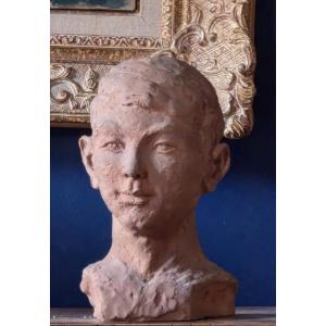 Bust Of A Young Man. Terracotta. 1925.
